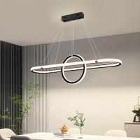 LED 92W/Trois couleurs Noir Lustre du restaurant Doux