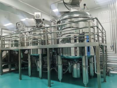 Máquina de mezcla de emulsificación a vacío de cosméticos líquidos fijos 3000L