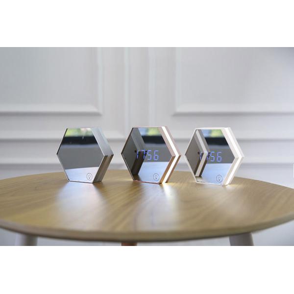 Multi-function Led Digital Alarm Clock Night Light Temperature Display Mirror Thermometer Touch Sensing Table Lamp