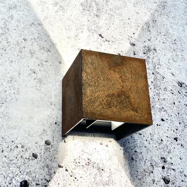 Caixas de aço de suspensão da lâmpada de parede de Corten do projetor exterior da parede da pátina da oxidação