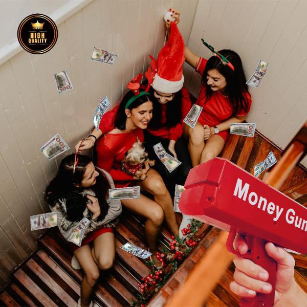 18.5cmX8cmX17.5cm Plastic Jet Currency Gun for Wedding Bar Game Atmospheric Props