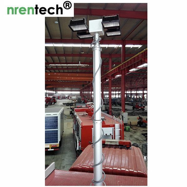 Fire Tender Mounted 7.6m Telescopic Mast Light Tower/ Pneumatic Telescopic Mast