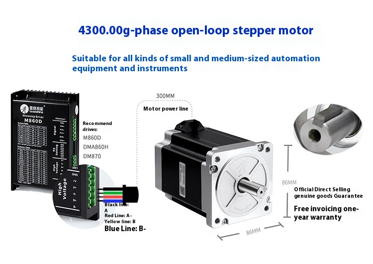 Smart 86CM45D Hybrid NEMA Stepper Motor 1.2Nm Dc24v-36v For 3D Printers Control