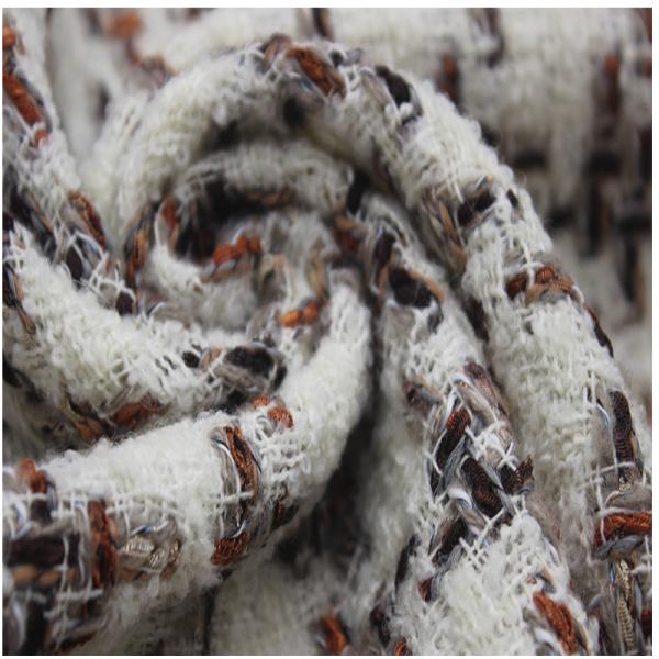 Stock Luxury Yarn Dyed Worsted with Wool Tweed Fabric for Autumn and Winter Dresses Women's Coat Clothing Jack
