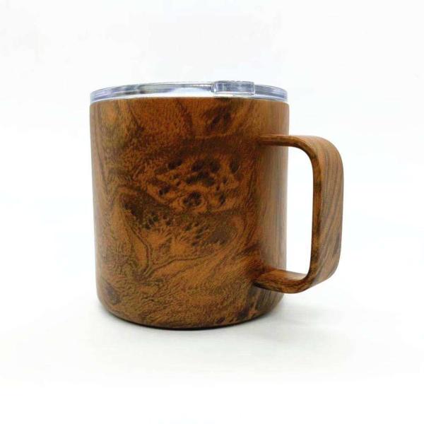 Double Wall 12oz Stainless Steel Insulated Coffee Mug With Handle / Sliding Lid