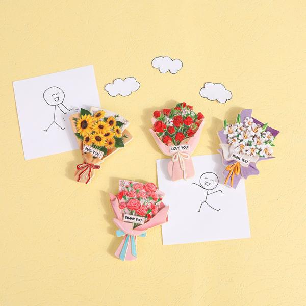 Cute Flower Customized Logo 3D Soft PVC Rubber Fridge Magnets 2D 3D For Fridge Decoration