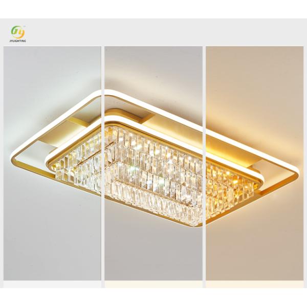 JYLIGHTING Living Room Rectangular Crystal Lamp Simple Modern Bedroom LED Dining Room Light Luxury Atmospheric Ceiling Light