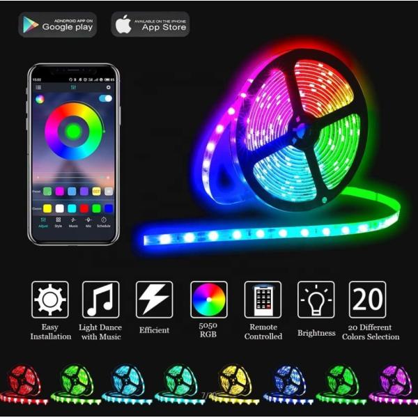 85-265V Input Voltage Intelligent Lighting LED Grow Light Strip 5 Meter for Camping