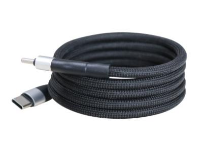 Black Braided Magnetic USB Cable USB C To USB C Phone Charger Cable Customized