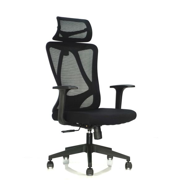 High Back Full Mesh Office Chair Revolving With Fixed Armrest