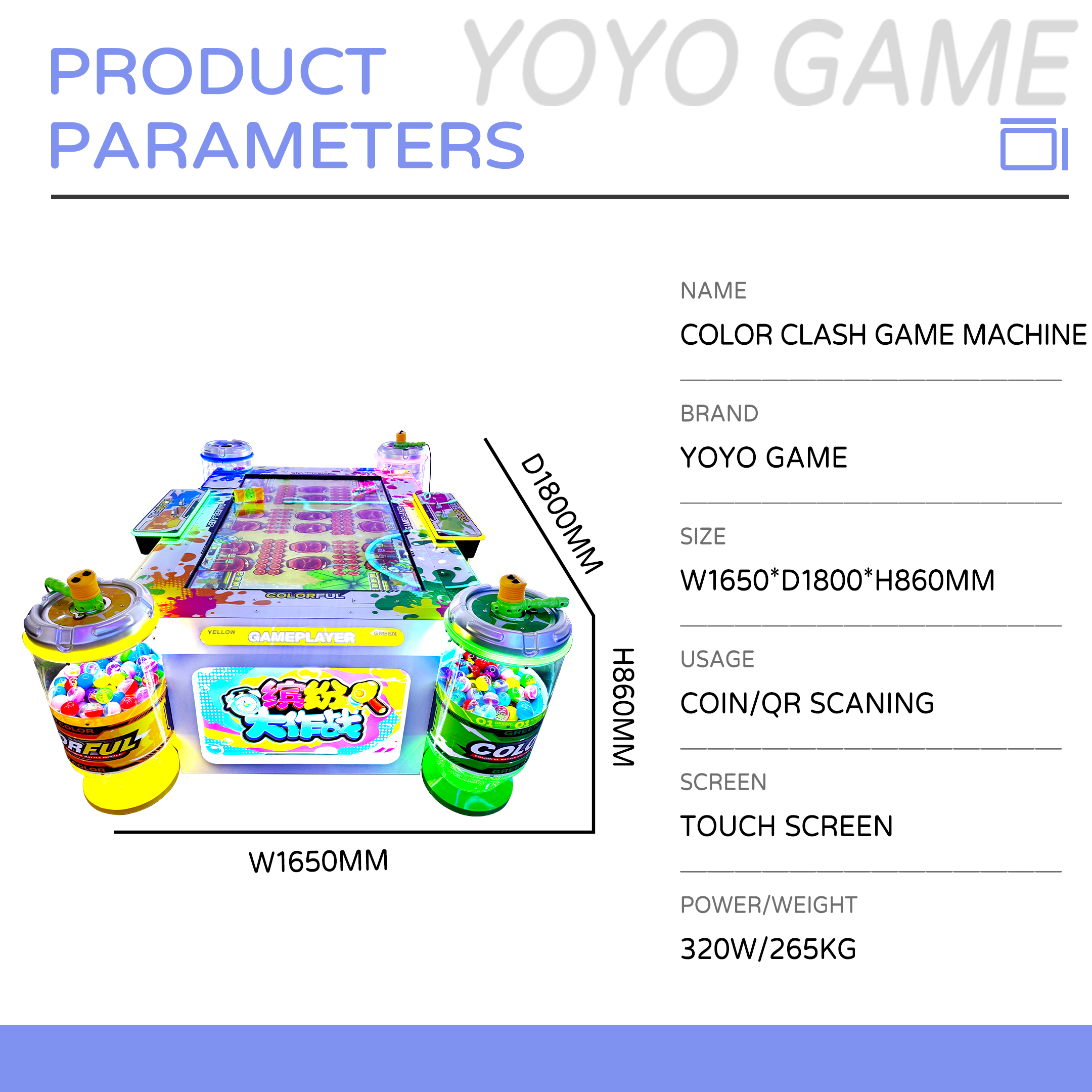 Colorful Battle Arcade Game Machine | Coin Operated Multiplayer Hammer Hit Arcade Game