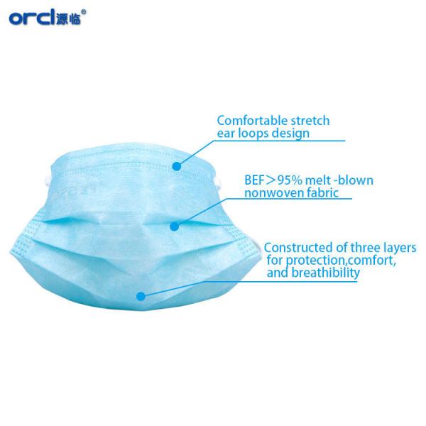 Orcl Personal Care Three Layer Face Surgical Mask 3 Ply Medical Face mask