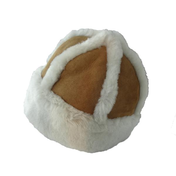 Ladies top ball beanie Lamb Fur Winter Shearling Caps 6 Panel Hat