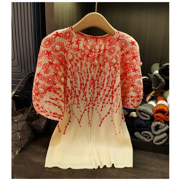 Women's Summer Thin Heavy Duty Nail Bead Printed Loose Look, Small and Fresh Literary Forest Women's T-shirt, Women's Top