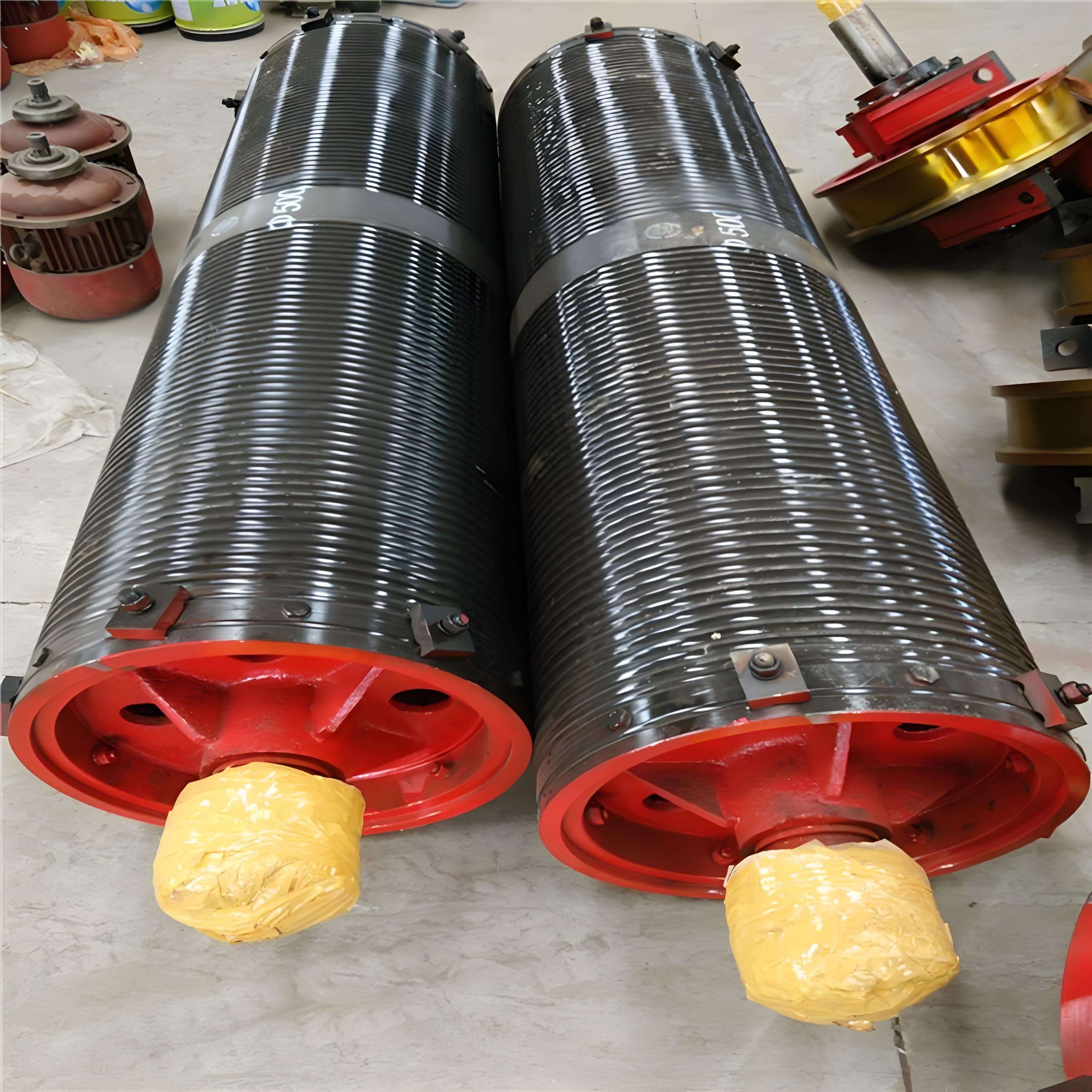 Heavy Duty Forged Steel Wire Rope Drum Overhead Bridge Crane Hoisting Drum Custom Q345B Welded Rope Drum For Double Girder Overhead Crane