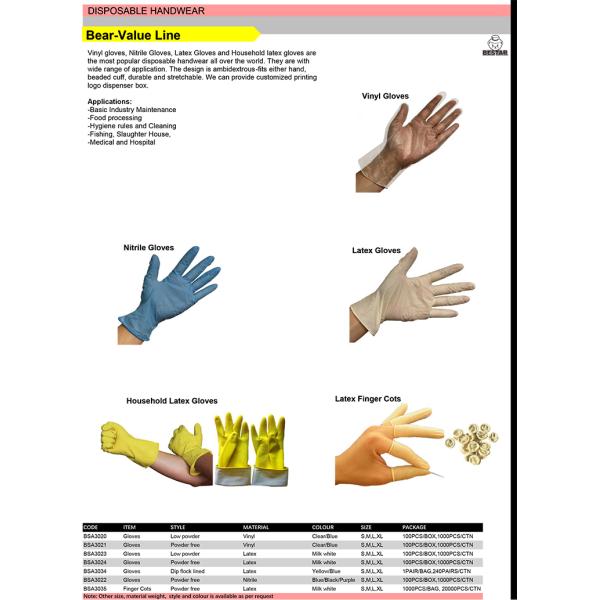 Odm PVC Vinyl Disposable Hand Gloves Medium Large For Slaughter House