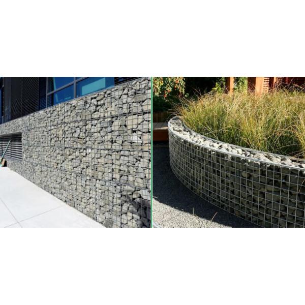 На открытом воздухе заполненный камень Габион сваренный отверстием прямоугольника ландшафта гальванизированный коробкой