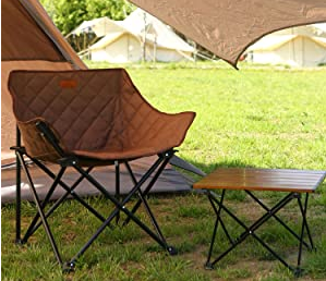 Folding Chairs Heavy Duty Support 350 lbs Moon Chair with Carry Bag Portable Folding Camping Chair with Carry Bag