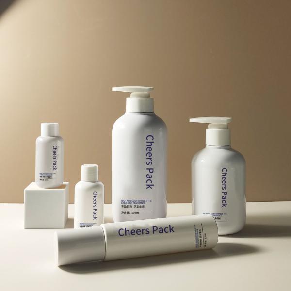 Custom Blue PET Skincare Packaging Bottle Set Press Pump Bottle Cream Jars Plastic Cosmetic Bottle Set