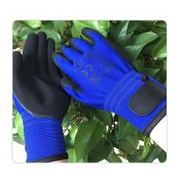 U3 bleu a tricoté des gants de nitriles de noir de revêtement