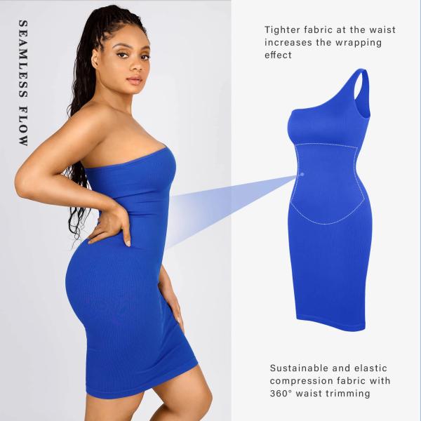 Летнее платье Bodycon Экологически чистые женские одноплечевые форменные одежды с бесшовным дизайном