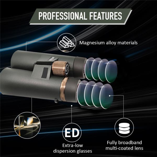 Водостойкие бинокли 10x50 ED телескопа природы DX морские