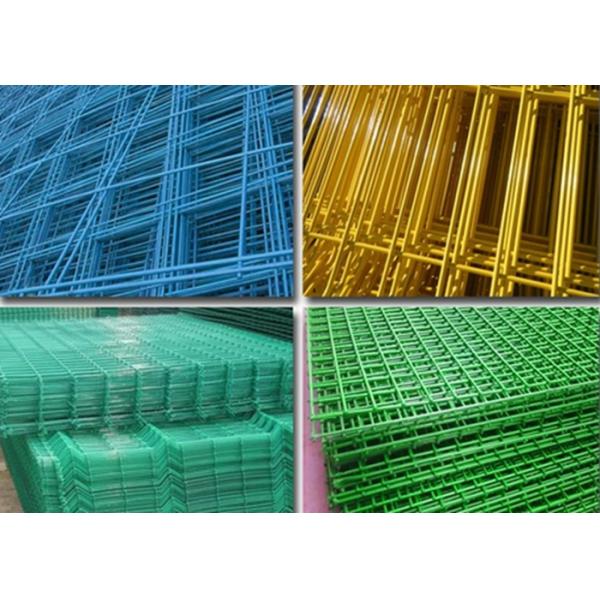 PVC Coated Wire Mesh Fence Panels For Highway / Construction Green Color