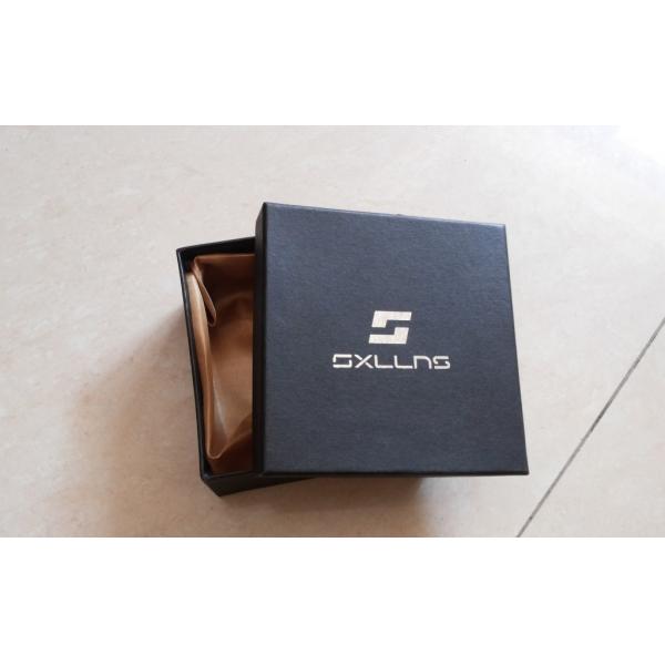 Luxury custom logo printed  black card paper gift box for jewelry packaging