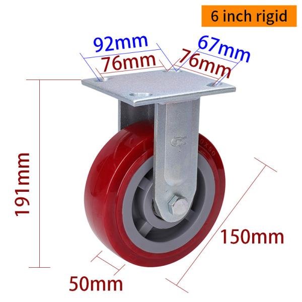 Zinc Coating Heavy Duty Casters 6 Swivel Caster With Brake 736-86