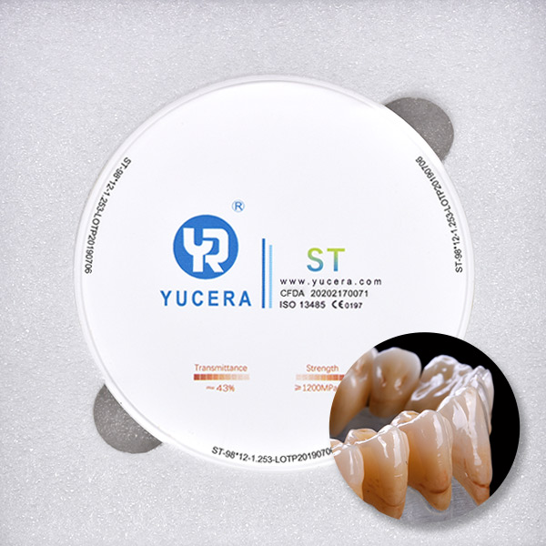ISO толщины блока 18mm Zirconia ST 1200Mpa просвечивающий белый одобрил
