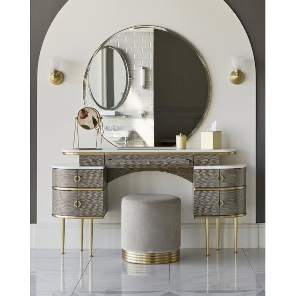 Mirrored Makeup Vanity Desk Dressing Table Chair Set ODM
