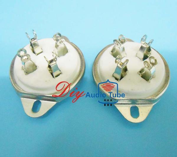 Ceramic Material Vacuum Tube Sockets U4A 4 Pin Tube Socket For 300B , 2A3 , 811