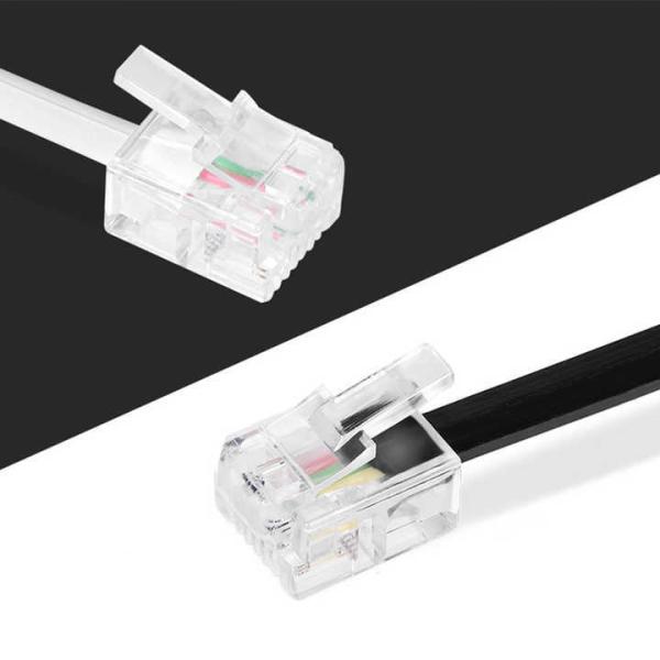 RJ11 Telephone Extension Cable - 10ft/20ft/30ft Extra Long Phone Cord for Landline Phones, Modems & Fax Machines