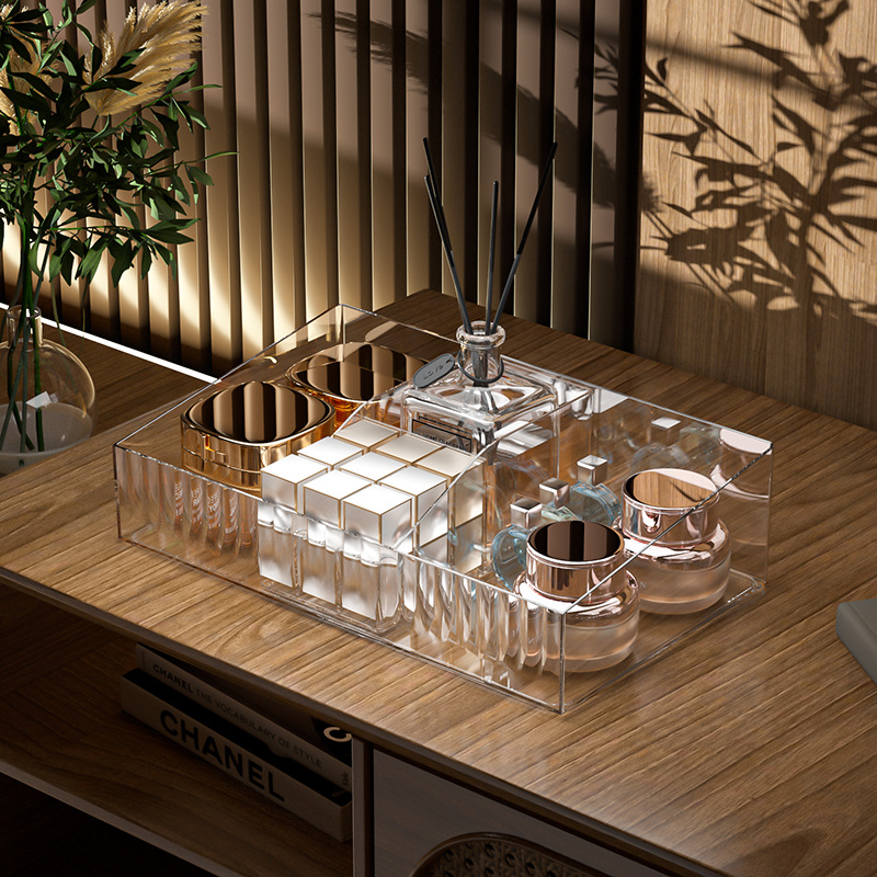 Wholesale Multi Lipstick Box Desktop Acrylic Transparent Cosmetics Storage Box Web Red Dressing Table Skin Care Mask Box