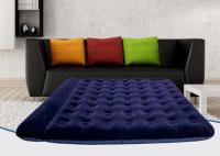 Solo colchón inflable doble azul marino reunido plegable del colchón neumático del PVC construido en almohada