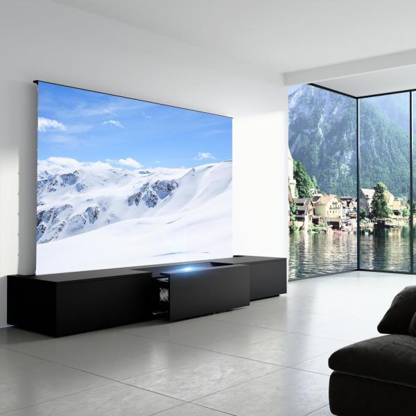 Smart Telescopic TV Cabinet Automated Sliding TV Cabinet Black