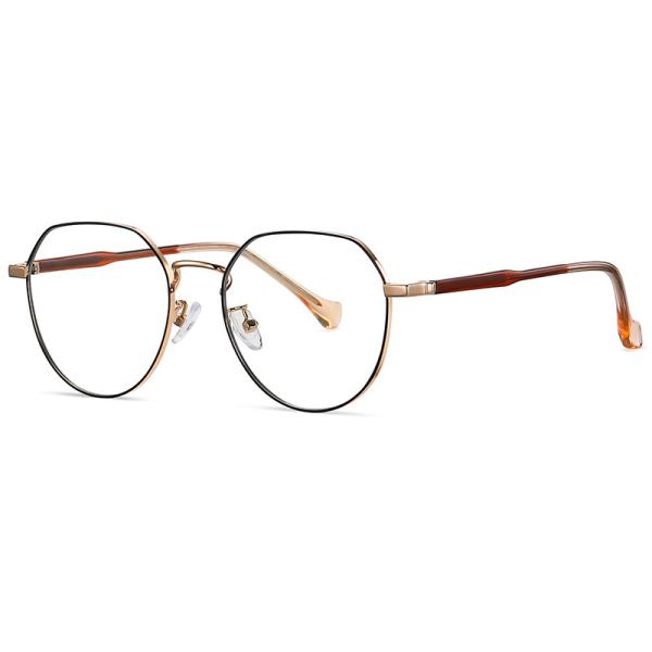 Blue Light Blocking Acetate Metal Glasses Vintage Round Anti Blue Ray Eyewear