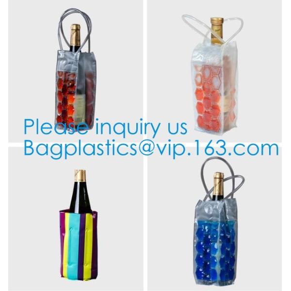 PVC Ice Bag, Wine Beer Gift Bags, Wine Bag, Drink Ice Bags, Portable Wine Bags Gel Ice Pack PVC Wine Cooler Bag With Han