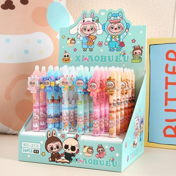 Des dessins animés Cute Papeterie Labubu Kitty Presser des stylos d'encre gel effaçables