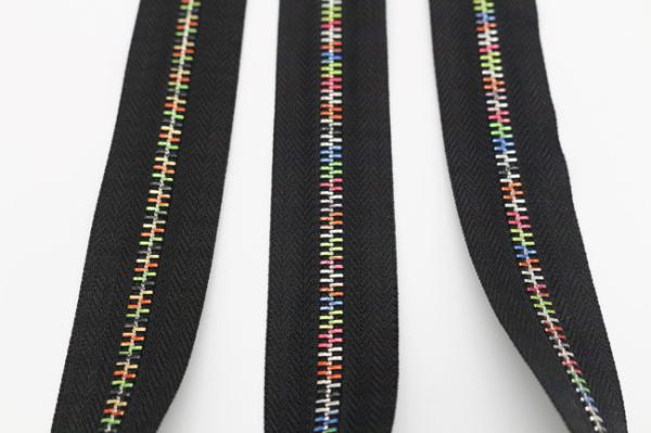 Rainbow Brass Teeth 10 Inch Long Chain Zipper 5# To 8# Length Length For Cardigans