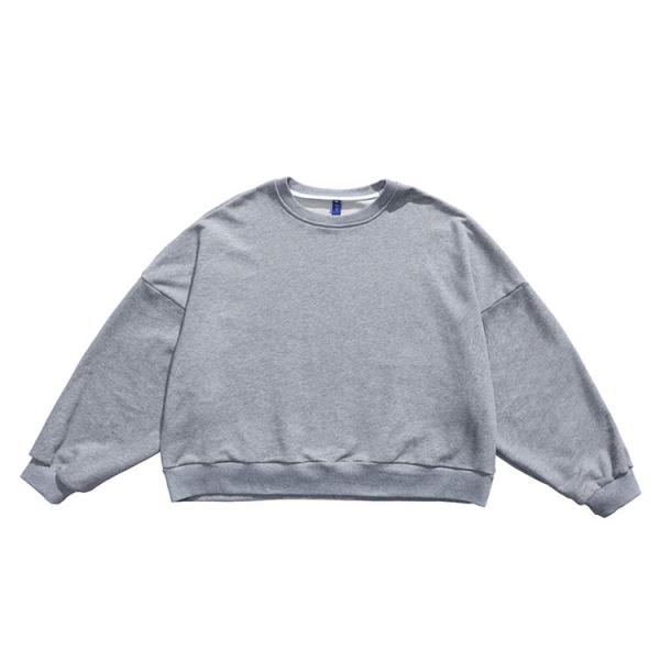 Drop Shoulder French Terry Cotton Blank Plain Mens Oversized Crewneck Sweatshirts