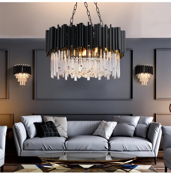 Black Light Round Kitchen Living Room Round Black Ceiling Chandelier(WH-CY-174)
