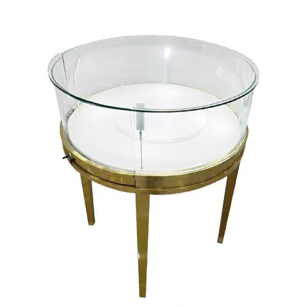 Custom Modern Jewelry Display Showcase Round Counter Top Cabinet
