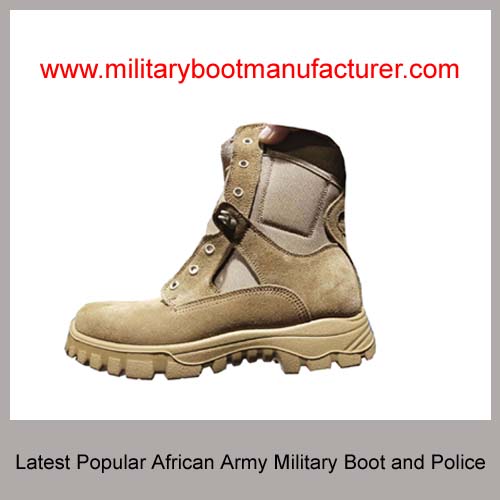 Wholesale China made Military African Army Police Latest Popular  Widely used Cow Suede Tactical Combat Desert Tan Boot