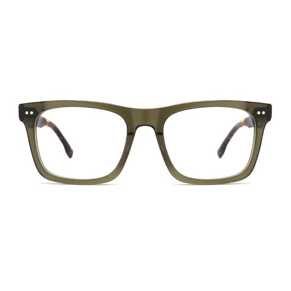 Monture optique de lunettes carrée classique en acétate pour hommes et femmes