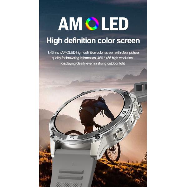 2024 HK08 AMOLED Smart Watch with GPS, Compass, Altimeter for Men