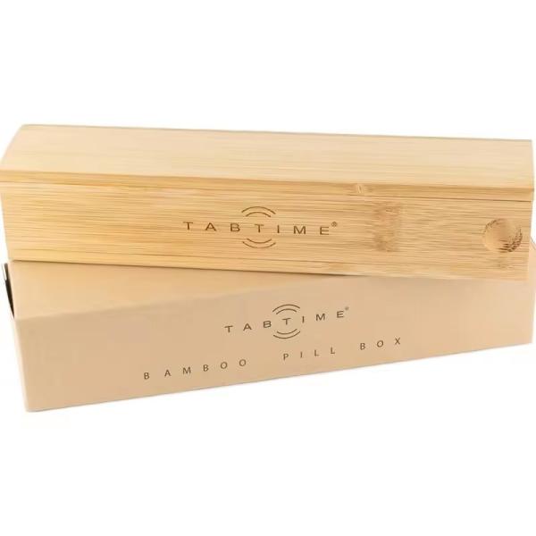 Wooden medicine box portable box Wooden daily mini portable travel medicine box vitamin storage