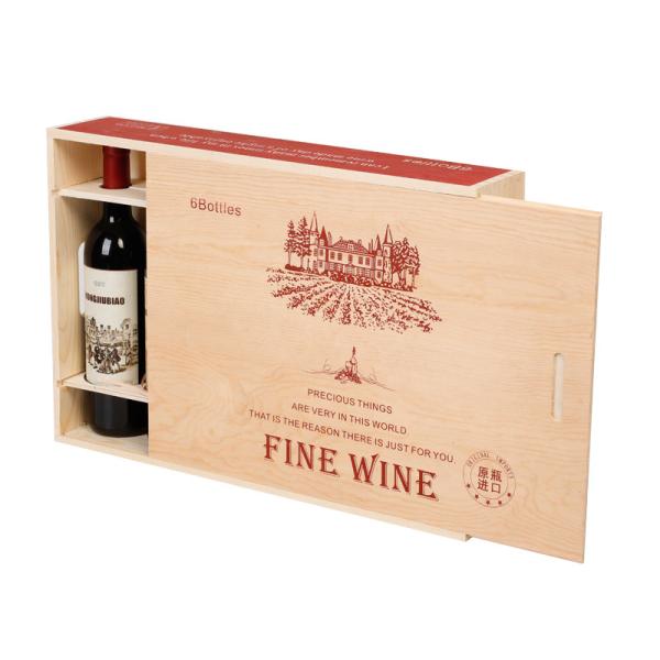 2-6 Bottles Solid Wood Wine Box for Gift Custom Order Accepted Immediately