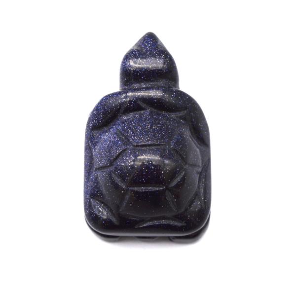 Client's Requirement Mysterious Blue Carved Turtle Mini Figurine for Holiday Home Decoration