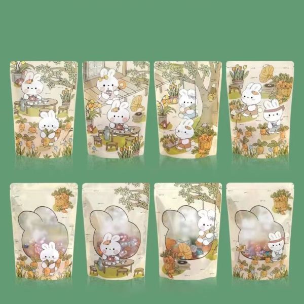 Customized Color Child Resistant Heat Sealed Die Cut Bag 3.5 Grams Snacks Candy Self Sealing Zipper PE Plastic Flower Packaging Salad Bags